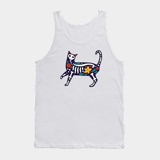 Colorful Day of the Dead Cat | Dia de los Muertos Gato Tank Top